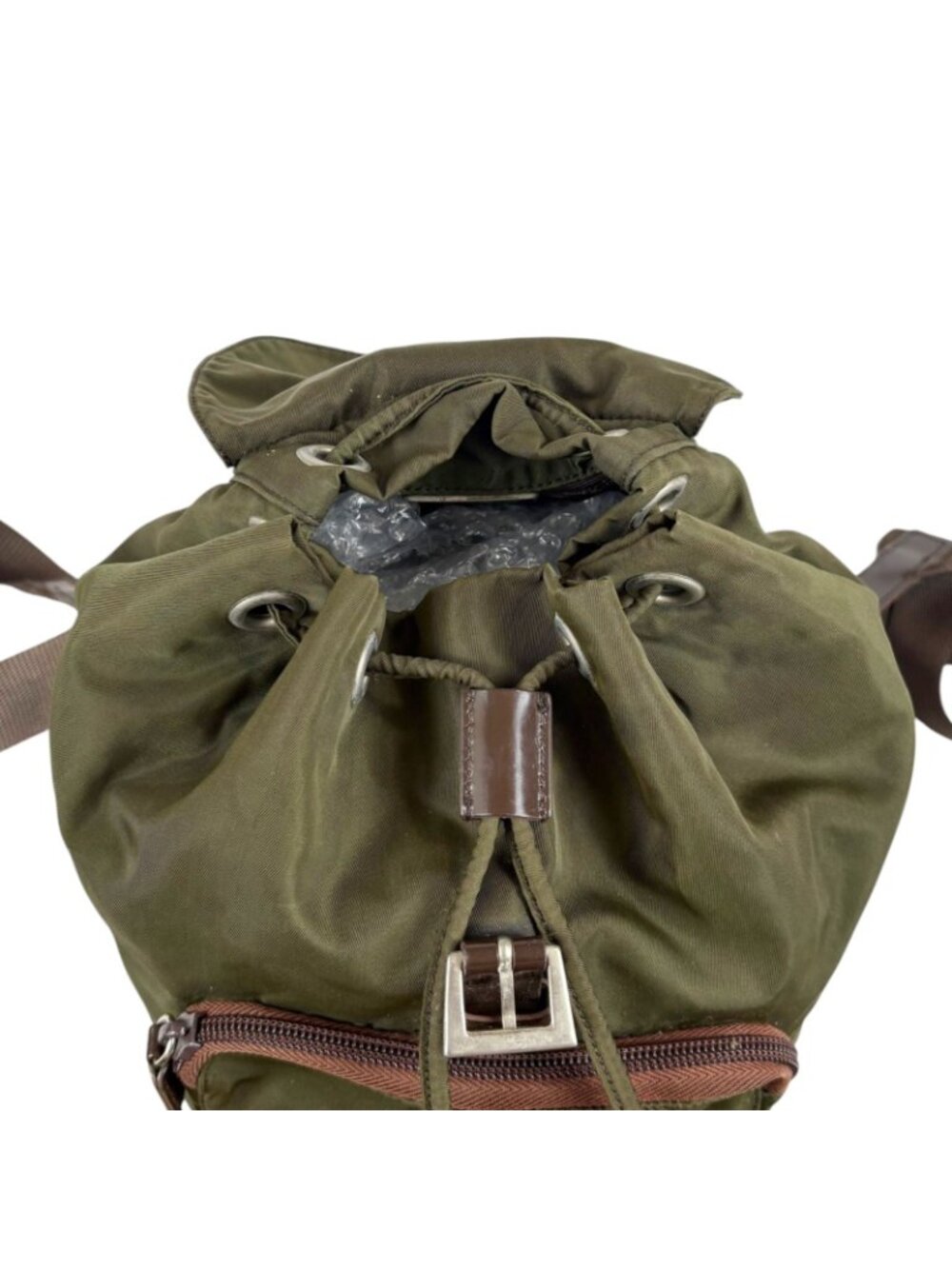 Prada Triangle Logo Drawstring Backpack Tessuto - Picture 8 of 12